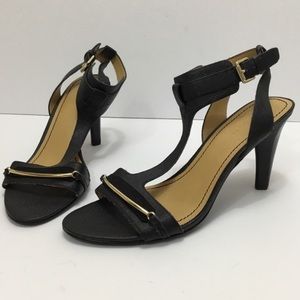 Nine West Black Heel Gold Detail